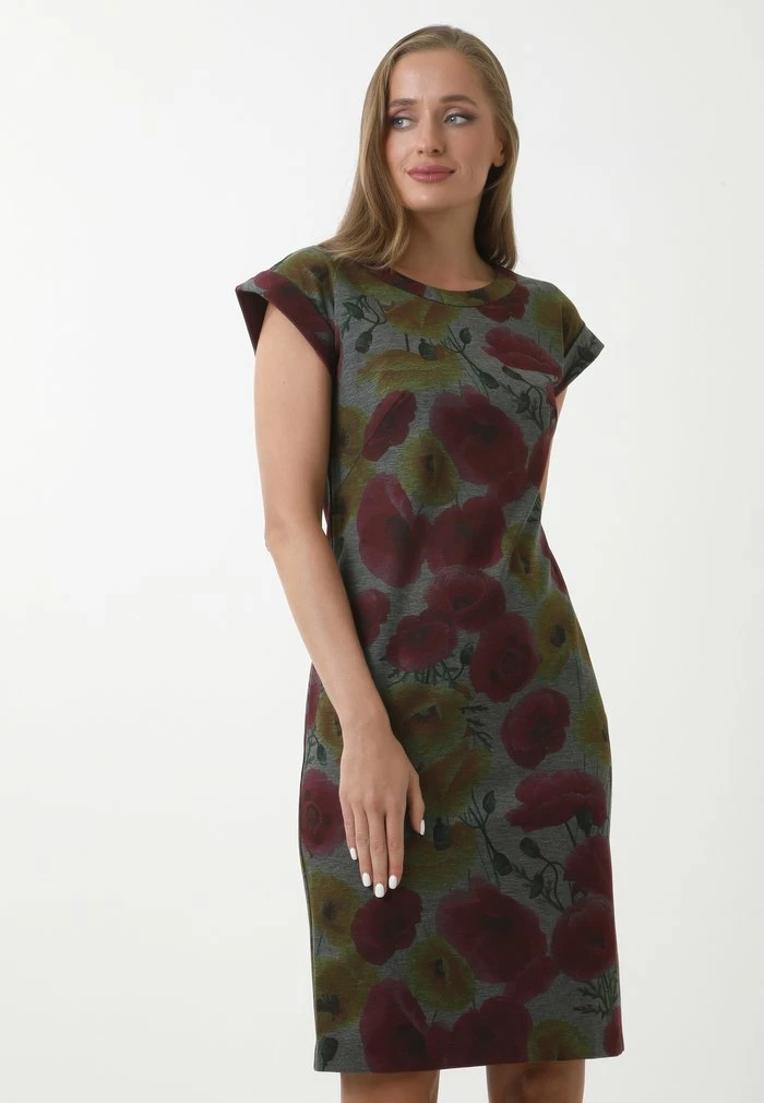 Madam-T FROMA - Robe Fourreau - Grau, Senf 1 Madam-T FROMA - Robe Fourreau - Grau, Senf