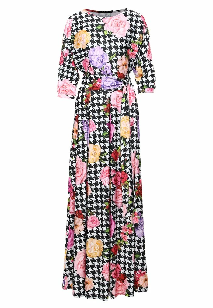 Madam-T KOMBINA - Robe Longue - Weiß Schwarz 7 Madam-T KOMBINA - Robe Longue - Weiß Schwarz – Image 7