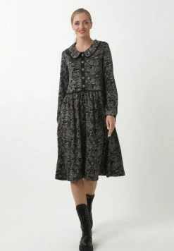 Madam-T KLEID BELLA - Robe Chemise - Schwarz, Braun -Madam-T Soldes 2022 80a889d7ffe84c988abdae9a9cad7b7c