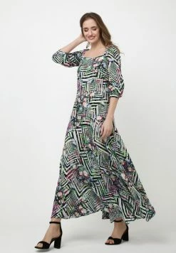 Madam-T MARLIN - Robe Longue - Hellgrün/schwarz