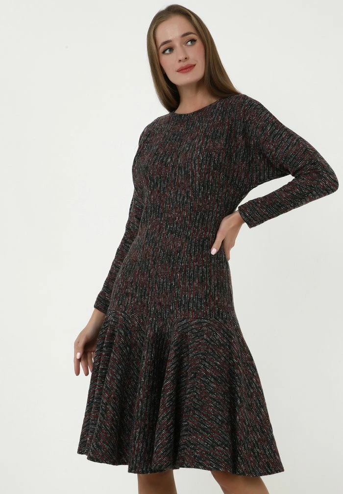 Madam-T SAMARA - Robe Pull - Dunkelgrau Rot 8 Madam-T SAMARA - Robe Pull - Dunkelgrau Rot – Image 8