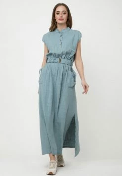 Madam-T LUSIA - Robe Chemise - Grau Blau