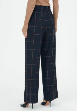 Madam-T KRUZA - Pantalon Classique - Blue / Brown -Madam-T Soldes 2022 83b8855cb7324d309d87dba7cba7b174