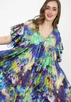 Madam-T Robe De Jour - Kornblume Blau Lila -Madam-T Soldes 2022 83ca97332f484eeeaa61b0bdc9f8e1a3