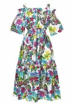 Madam-T FERANA - Robe De Jour - Weiß, Hellblau -Madam-T Soldes 2022 84007a933ec446219e435678aeb03b96