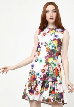 Madam-T GAISA - Robe De Jour - Beige, Lila -Madam-T Soldes 2022 84f1223bf3e7401993a4c671651877ed