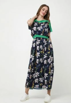 Madam-T TSURUMI - Robe Longue - Blau, Rosa