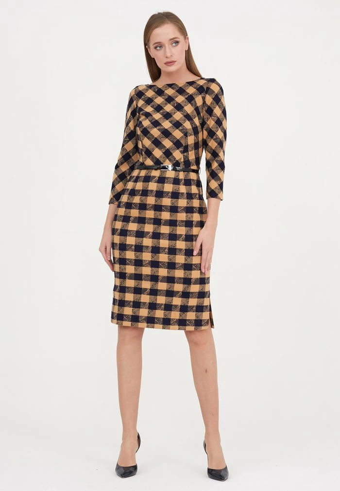 Madam-T MUARA - Robe Fourreau - Beige/blau 2 Madam-T MUARA - Robe Fourreau - Beige/blau – Image 2