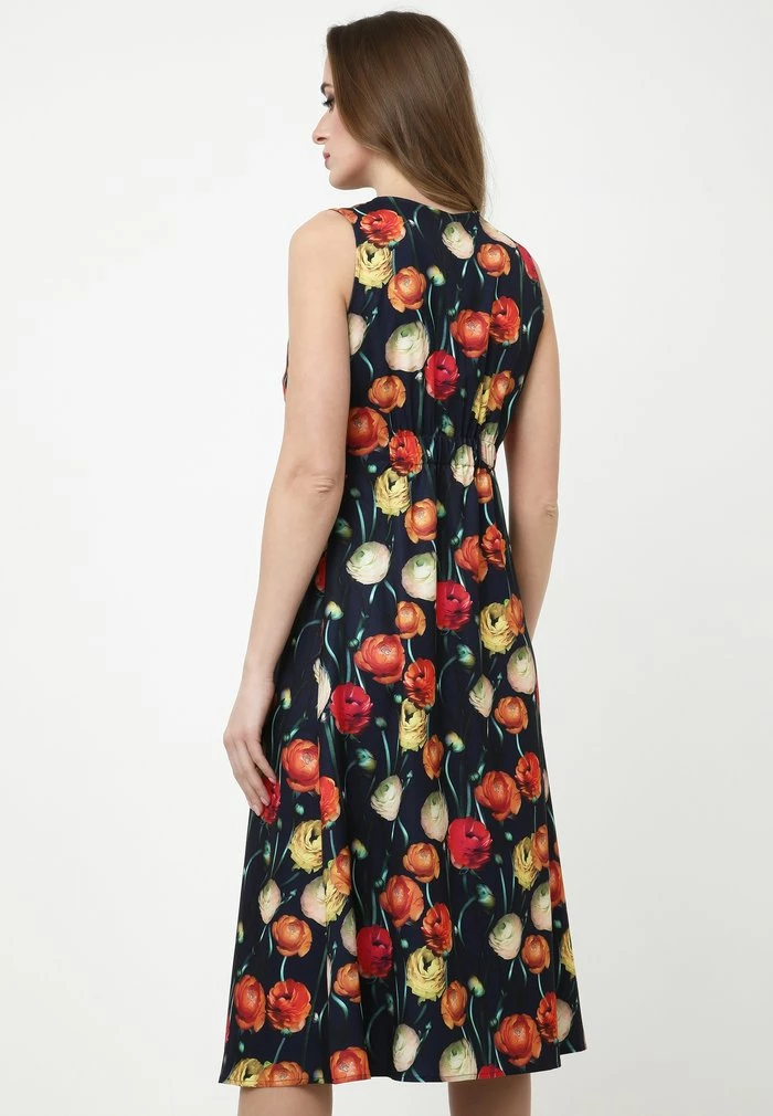 Madam-T GENEVRA - Robe De Jour - Blau, Rot 3 Madam-T GENEVRA - Robe De Jour - Blau, Rot – Image 3