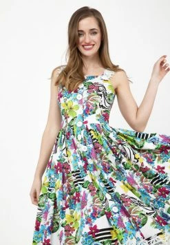 Madam-T DOLCE - Robe De Jour - Weiß Hellblau -Madam-T Soldes 2022 86aad1603a104fe5ae91dd6eaaa4e82a