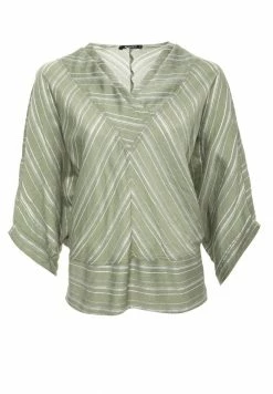 Madam-T LORETTA - Blouse - Khaki, White -Madam-T Soldes 2022 8776e00f3dea470b844a2e32a9920cb4