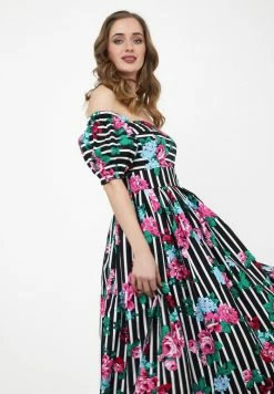 Madam-T FEDERIKA - Robe Longue - Schwarz/rosa -Madam-T Soldes 2022 87a0688b1f9542039e31a625a35f2b26