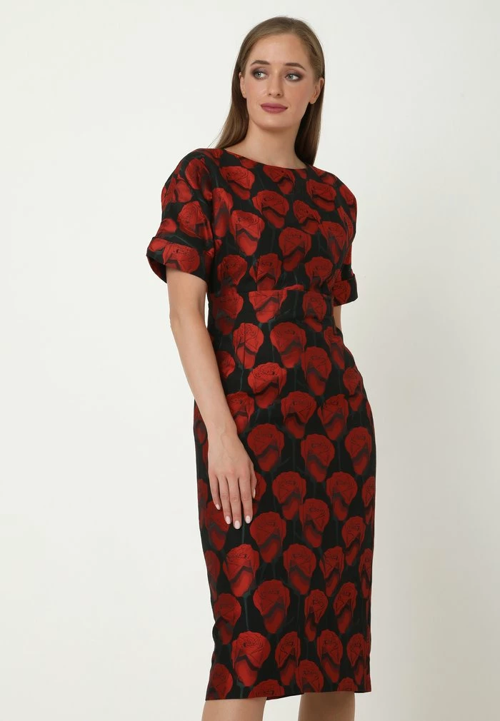 Madam-T ALTEA - Robe Fourreau - Schwarz, Rot 1 Madam-T ALTEA - Robe Fourreau - Schwarz, Rot