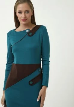 Madam-T DELPH - Robe Fourreau - Aqua Braun -Madam-T Soldes 2022 87f365a573a74674b22c27fe867f56c4