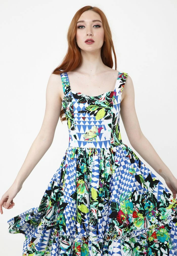 Madam-T KERSTIN - Robe De Jour - Weiß, Kornblumenblau 3 Madam-T KERSTIN - Robe De Jour - Weiß, Kornblumenblau – Image 3