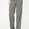 Madam-T Pantalon Classique - Weiß Schwarz