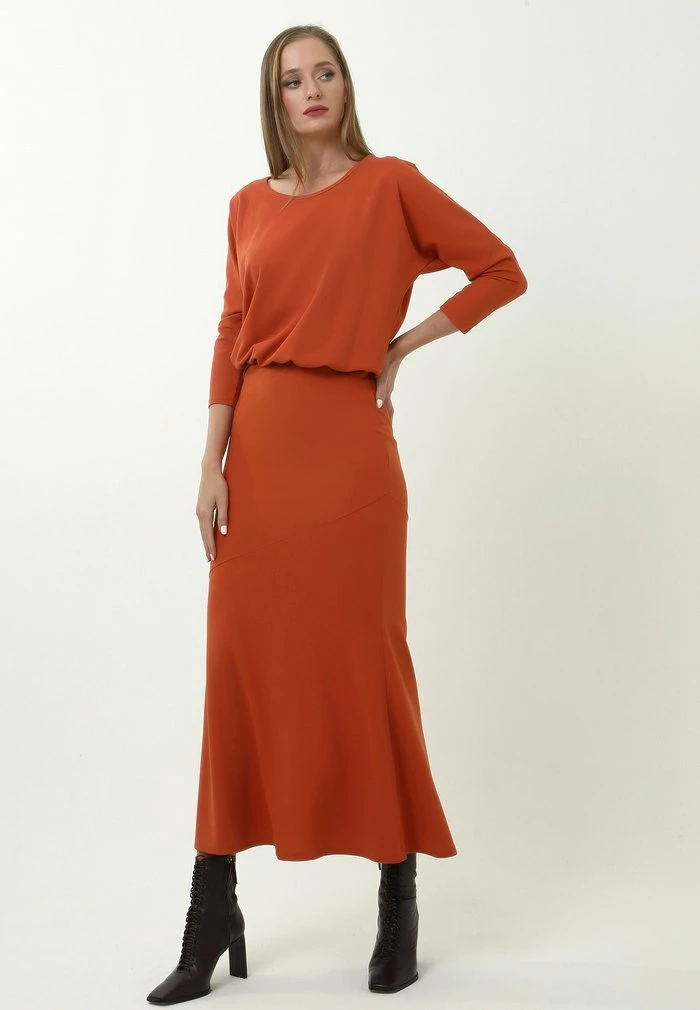 Madam-T GADE - Robe Longue - Terrakotta 1 Madam-T GADE - Robe Longue - Terrakotta