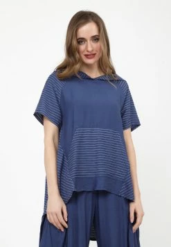 Madam-T KIRA - Tunique - Blau/weiß