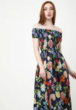 Madam-T DGAMILA - Robe Longue - Blau, Koralle -Madam-T Soldes 2022 8b6d295fa5e24658ab5994e3a3f53c7c