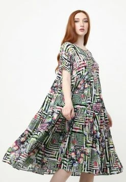 Madam-T ABELYA - Robe De Jour - Hellgrün, Schwarz