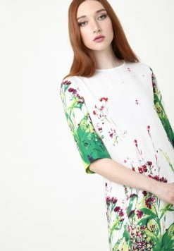 Madam-T MILANA - Robe De Jour - Weiß, Hellgrün -Madam-T Soldes 2022 8c8a8aee9632426f863418ec96fae4b7