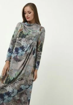 Madam-T KLEID TIANA - Robe De Jour - Beige/ Blau -Madam-T Soldes 2022 8d01201c64c3484eb7ba0877899dc9ae