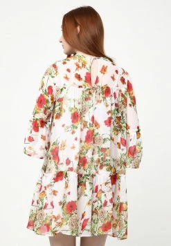 Madam-T EDEMIA - Robe De Jour - Weiß/rot -Madam-T Soldes 2022 8d4a6ae2370343ac8e9343bd808377e1