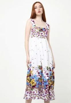 Madam-T TOSCANA - Robe De Jour - Weiß, Hellblau