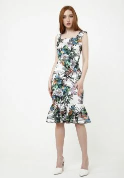 Madam-T Robe De Jour - Weiß, Schwarz