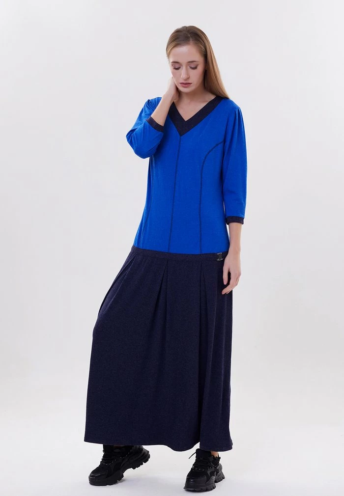 Madam-T VARZINA - Robe Longue - Indigo 1 Madam-T VARZINA - Robe Longue - Indigo