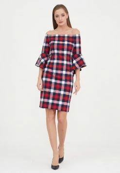 Madam-T SABINA - Robe Fourreau - Blau / Birkhite