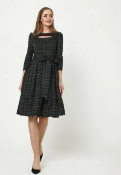 Madam-T JERSEYKLEID AGADA - Robe En Jersey - Schwarz Grün