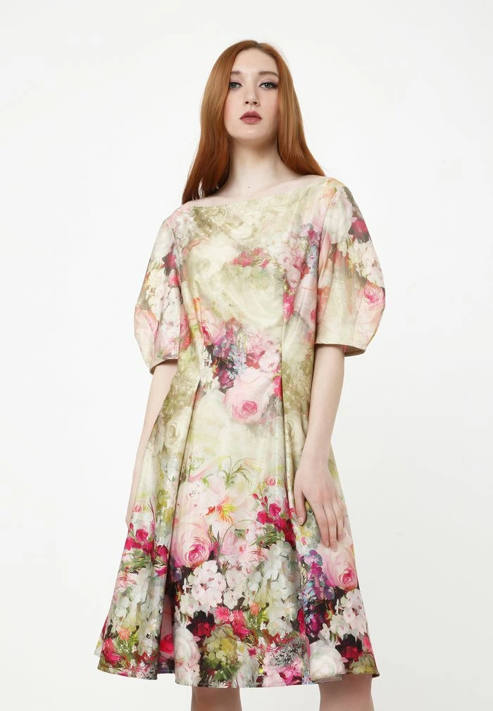 Madam-T Robe De Jour - Olive, Pink 1 Madam-T Robe De Jour - Olive, Pink