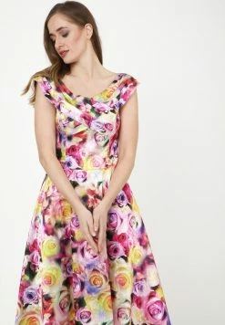 Madam-T LAGUNA - Robe De Jour - Gelb/lila -Madam-T Soldes 2022 8f6811cb6fa1414d9eb9cc4c7754a3c2