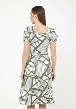 Madam-T FULLA - Robe De Jour - White, Khaki -Madam-T Soldes 2022 90571d51af9c4208b8e7dce2329ef1b7