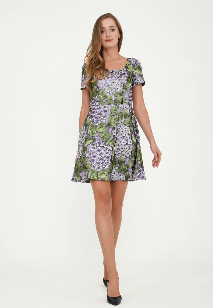 Madam-T AGAVA - Robe De Soirée - Lila, Grün 4 Madam-T AGAVA - Robe De Soirée - Lila, Grün – Image 4