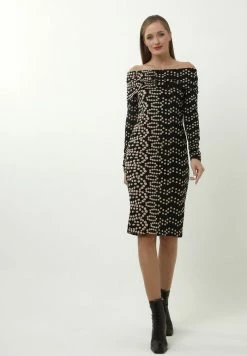 Madam-T KLEID JANINE - Robe Fourreau - Schwarz/creme