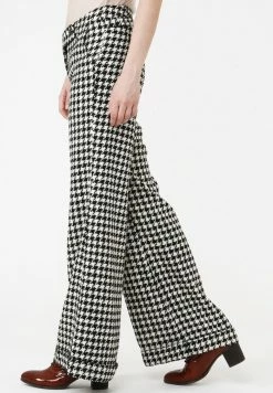 Madam-T Pantalon Classique - Weiß Schwarz -Madam-T Soldes 2022 91b85a1ca71444deba3efb4144129485