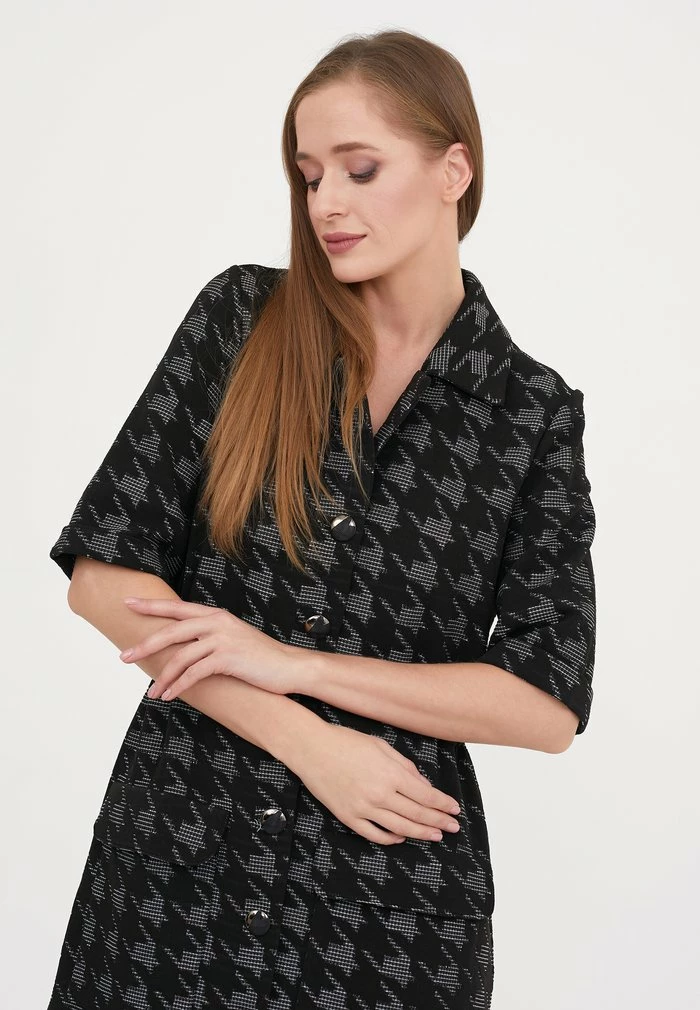 Madam-T ORSOLA - Robe Chemise - Schwarz/weiß 4 Madam-T ORSOLA - Robe Chemise - Schwarz/weiß – Image 4