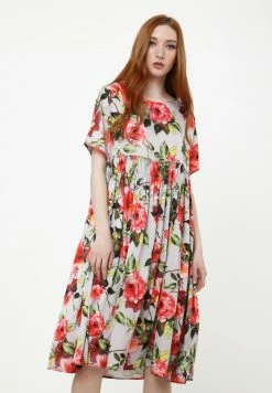 Madam-T OFELIA - Robe De Jour - Grau, Koralle