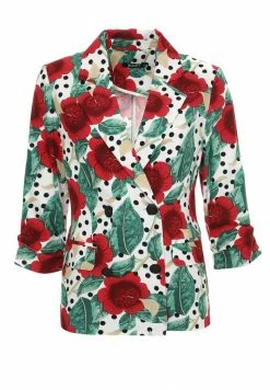 Madam-T SILVANA - Blazer - Weiß, Rot -Madam-T Soldes 2022 92816796ca3b47288724236012a6f35f