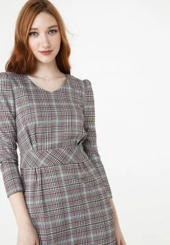 Madam-T Robe Fourreau - Grau Weinrot -Madam-T Soldes 2022 92916e3c05b8490e8652aa107315950f