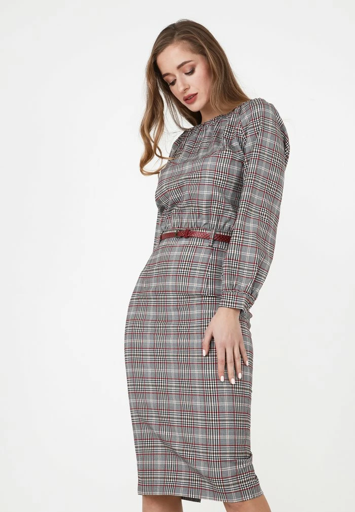 Madam-T KALIPSA - Robe Fourreau - Grünes Leder/burgund 1 Madam-T KALIPSA - Robe Fourreau - Grünes Leder/burgund