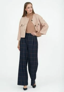 Madam-T KRUZA - Pantalon Classique - Blue / Brown -Madam-T Soldes 2022 93454b7145344a59a2842a02f20a5e6b