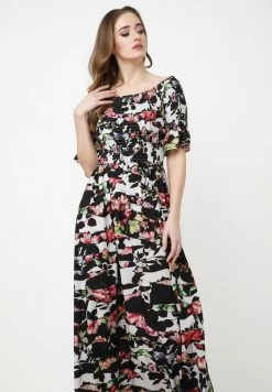 Madam-T Robe Longue - Weiß/schwarz -Madam-T Soldes 2022 9393a8332cdf4f44b5b56589a01494cb