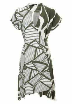 Madam-T Robe De Jour - Khaki, Weiß -Madam-T Soldes 2022 93adf34030314755a73c988d855a4dba