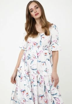 Madam-T SALAMEA - Robe Longue - Weiß, Rosa -Madam-T Soldes 2022 93bac0030cf548cba215cd1f1433a425
