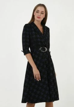Madam-T NENSI - Robe De Jour - Schwarz, Blau -Madam-T Soldes 2022 94e73637bb8c4b8facc37b5640684597