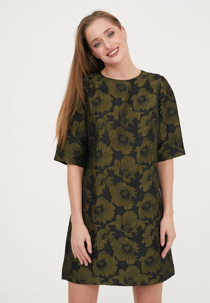 Madam-T MILANA - Robe De Jour - Khaki Schwarz 1 Madam-T MILANA - Robe De Jour - Khaki Schwarz