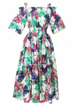 Madam-T FERANA - Robe De Jour - Weiß, Himbeere -Madam-T Soldes 2022 96fef84614774f23928544f2c2c895ef